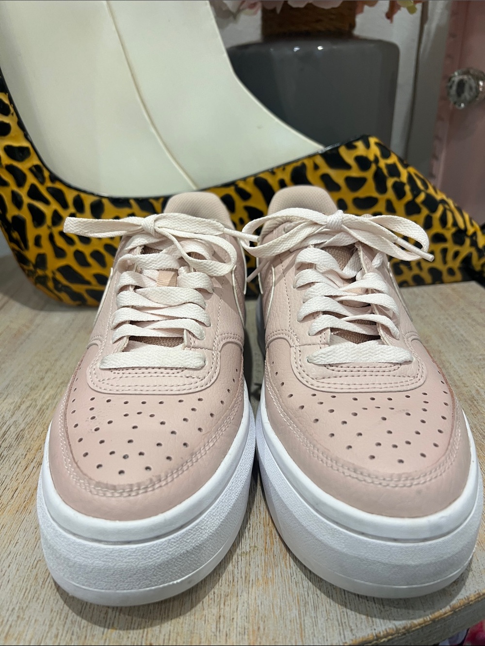 Nike Court Vision Alta Pink Platform Sneakers Women’s 8.5